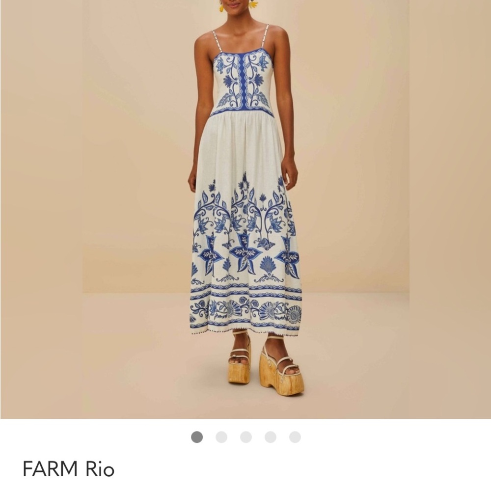 FARM Rio White & Blue Maxi Summer Dress!
New w/tags.